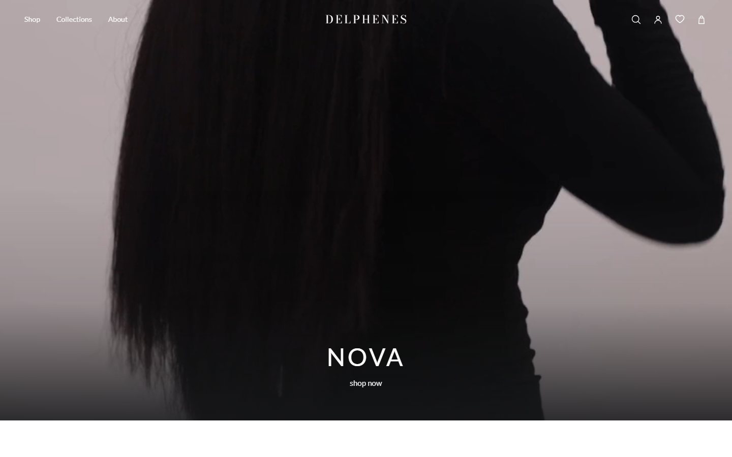 Delphenes home page with the Nova campaign film
