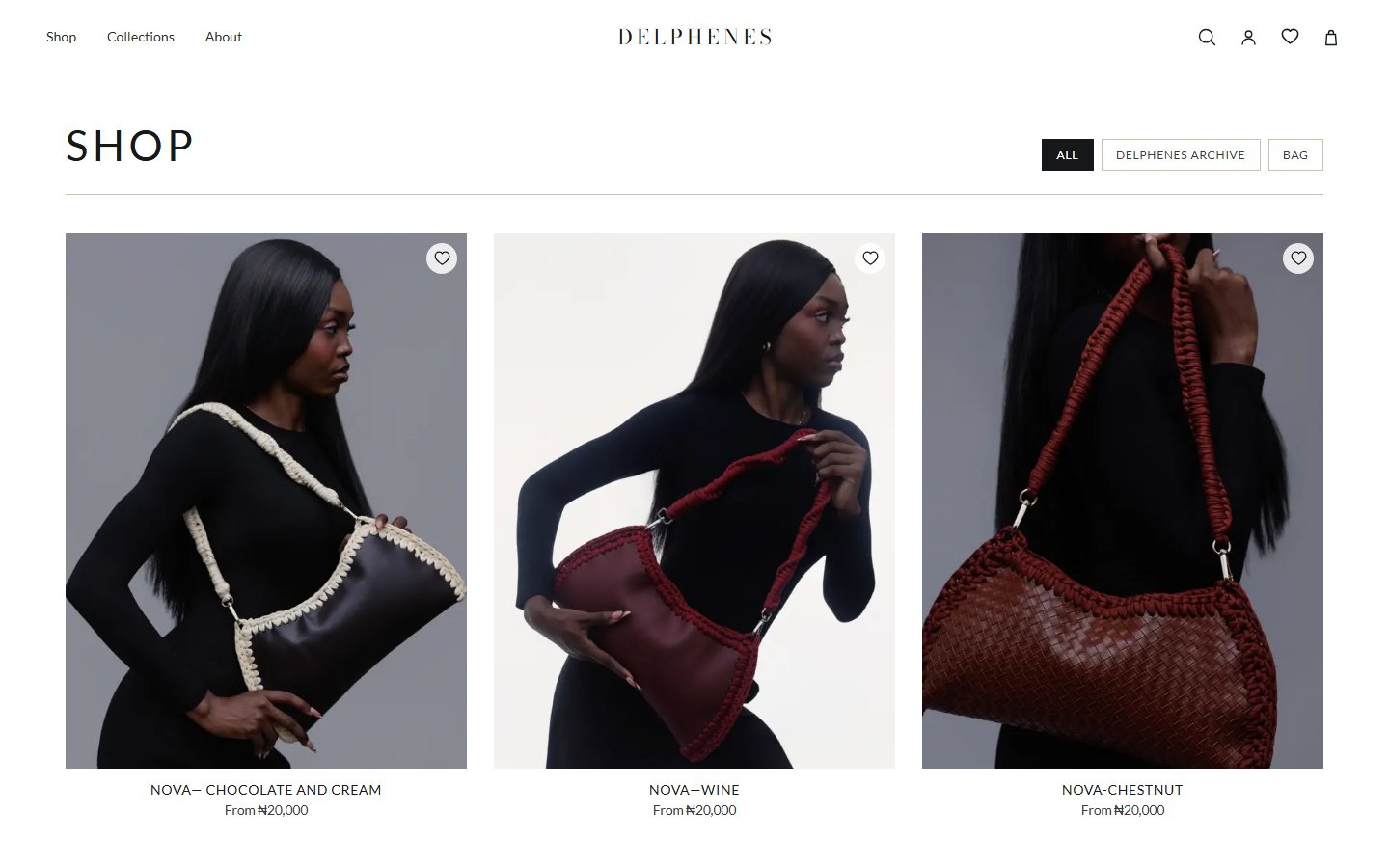 Delphenes shop page